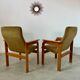 Set of 2 bridge armchairs from the 70s design Bruno Rey vintage solid beech