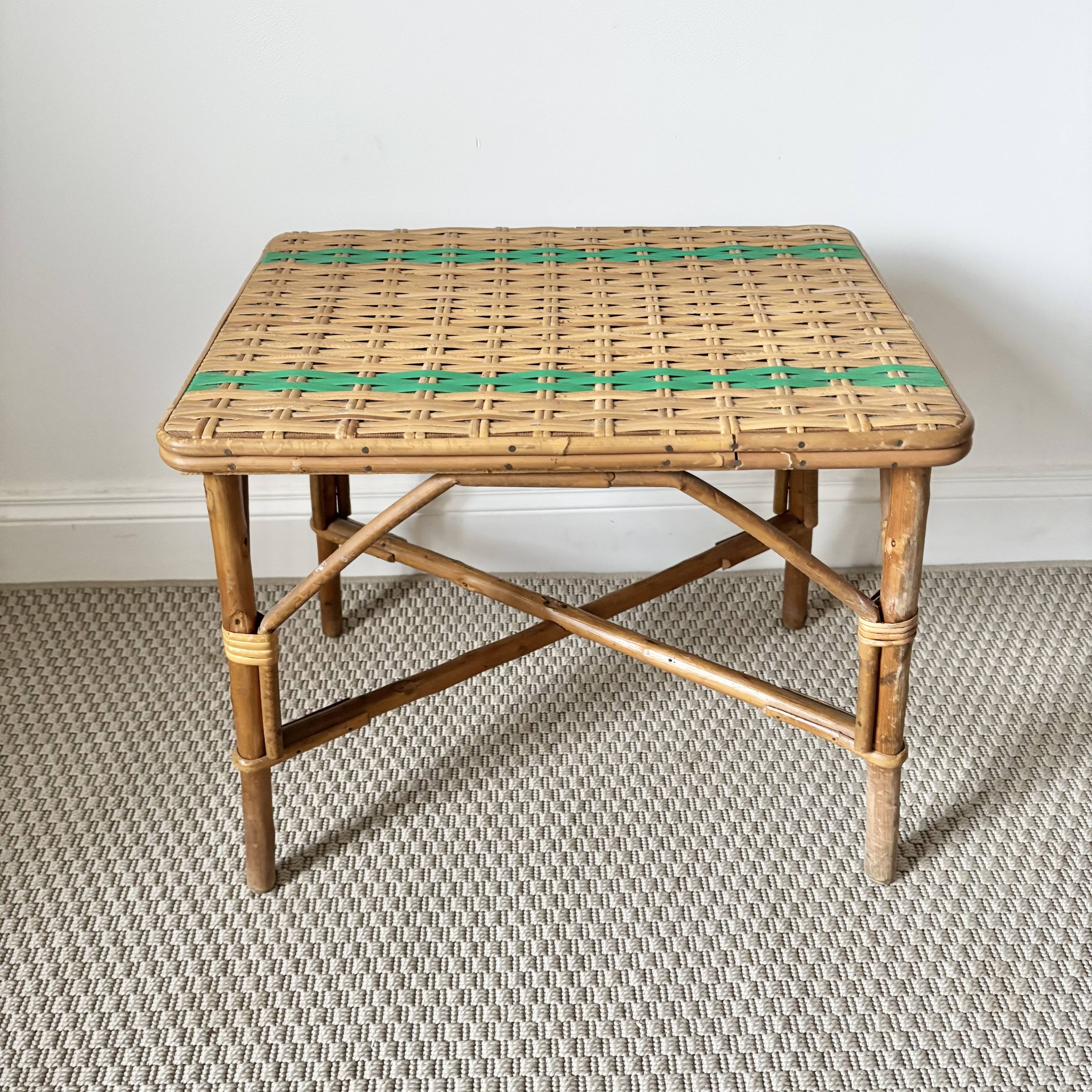 Vintage rattan coffee table