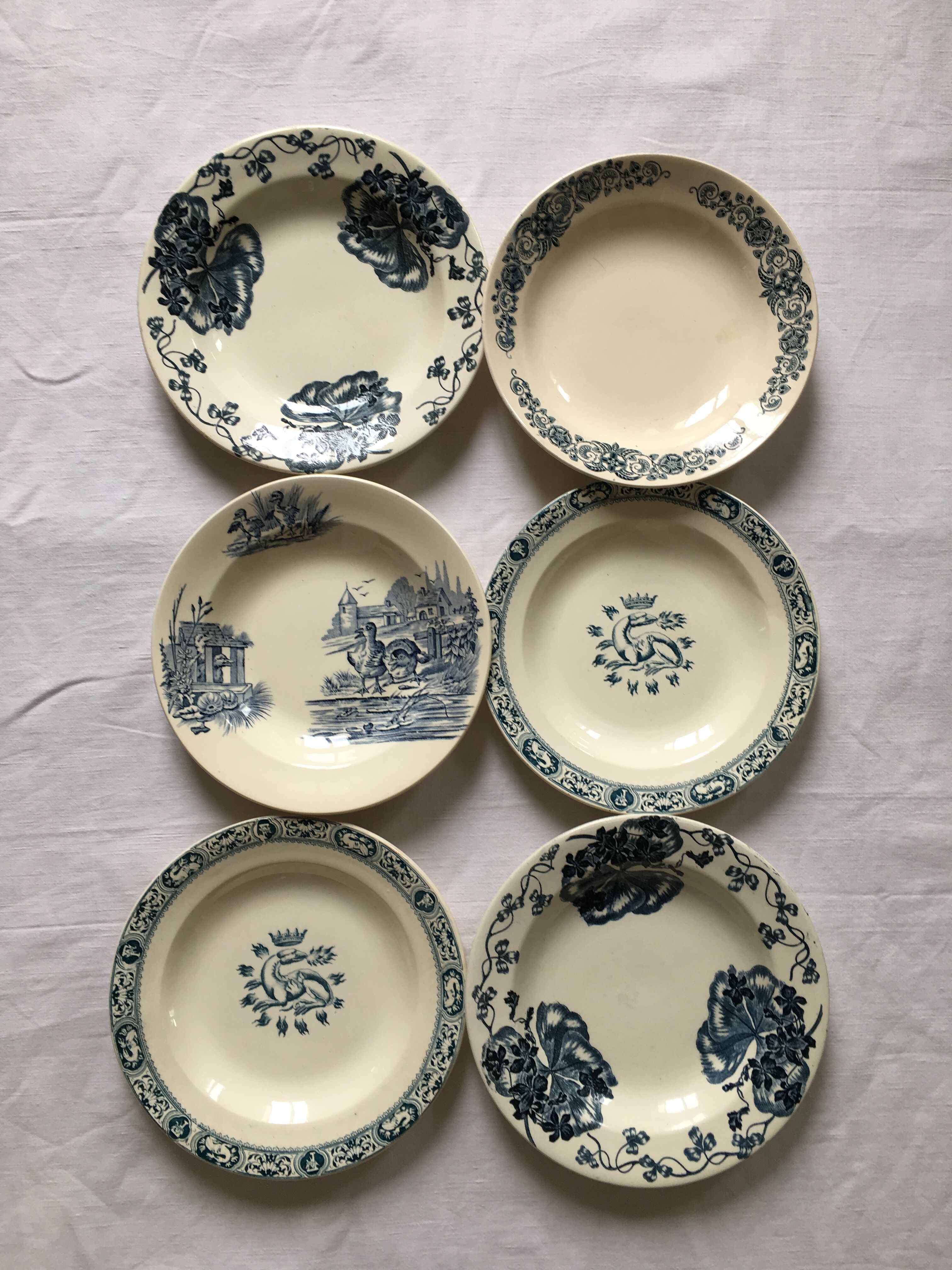 6 hollow plates Iron Land mismatched