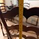 Large antique dining table in wrought iron and smoked glass,