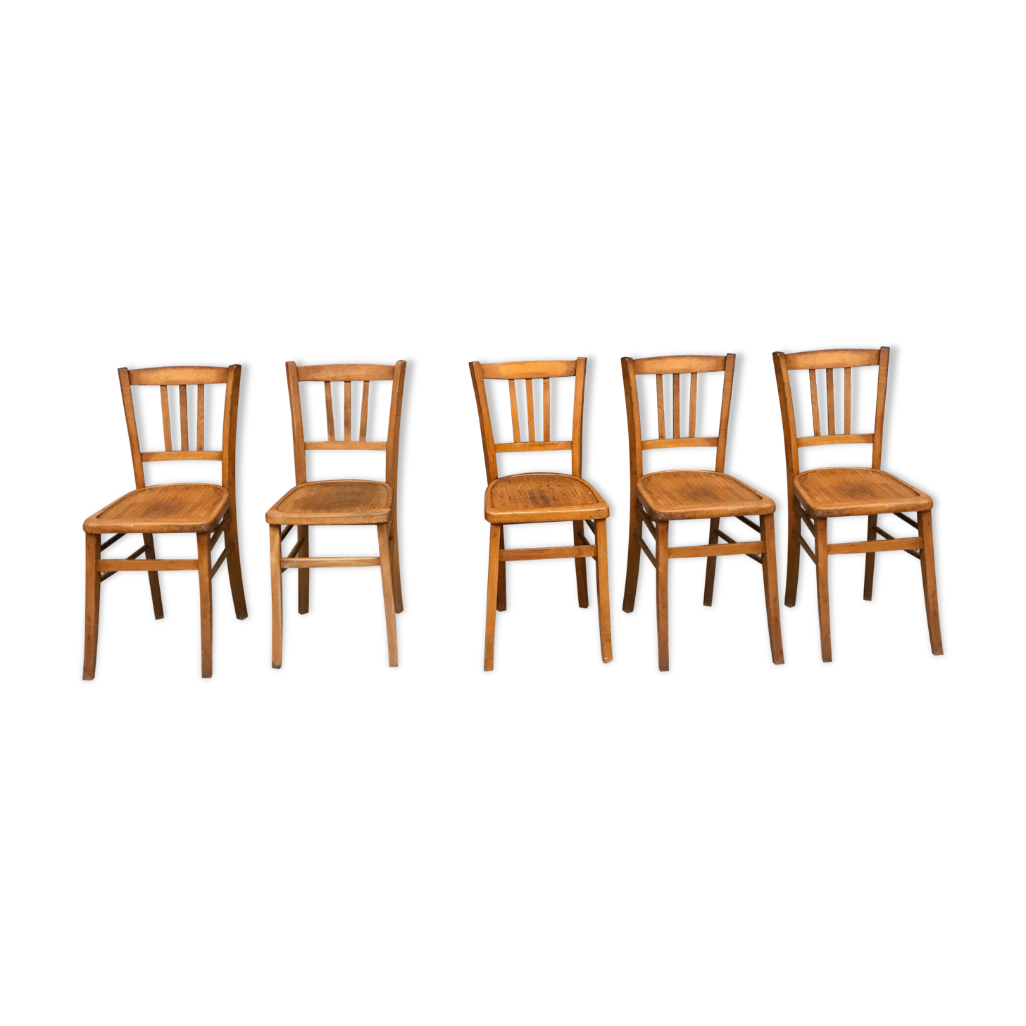 Série de 5 chaises en bois bistrot Luterma