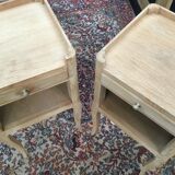 Pair of raw wood bedsides