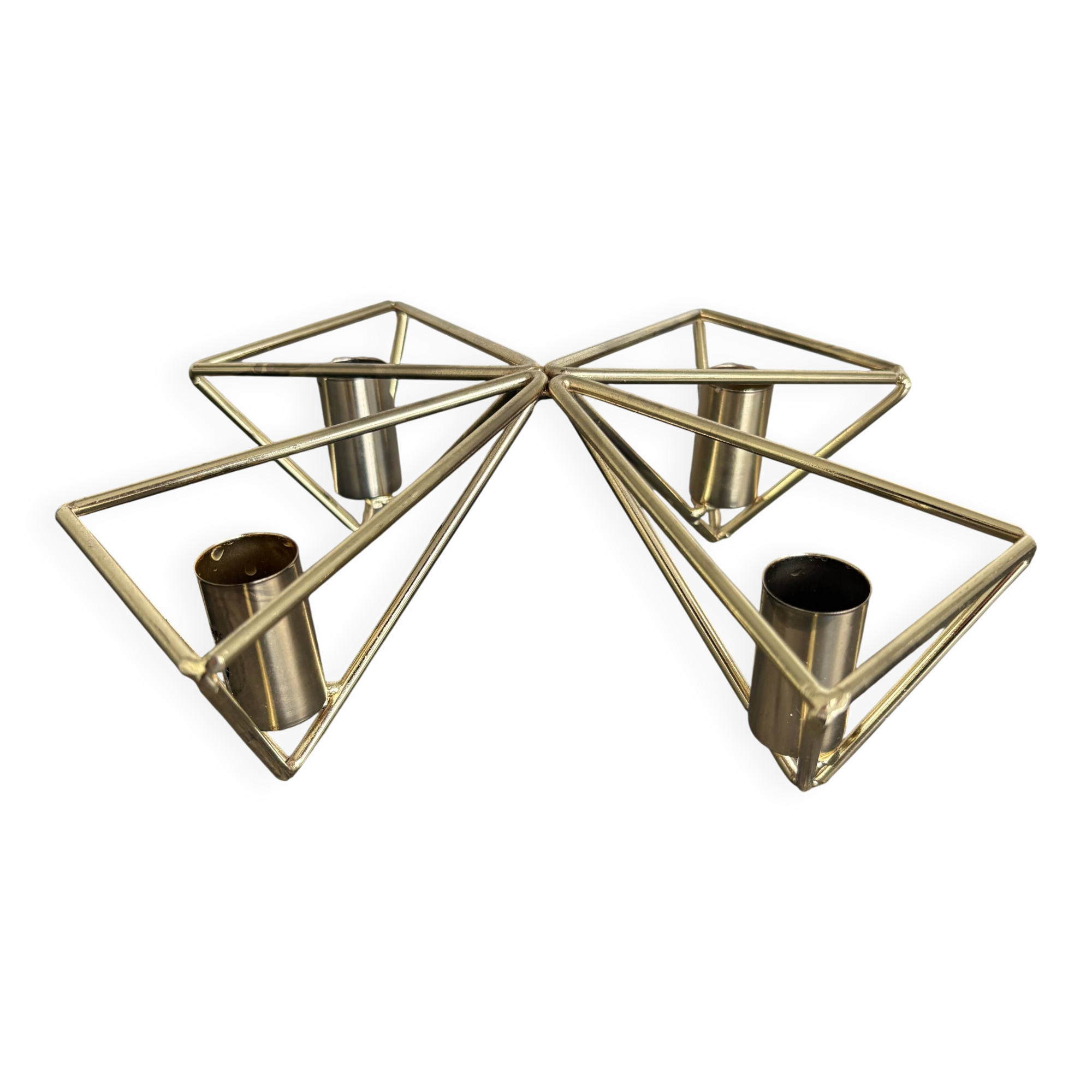 Scandinavian vintage design gold candelabra