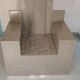 Architectural armchair in polished concrete – Unique artisan piece.