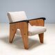 Vintage A-frame wooden armchairs, Czech design, 1950s, set of 3