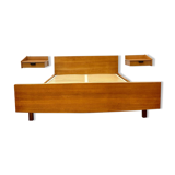 Vintage double bed and bedside tables