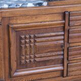 Art Deco French Marble Credenza or Sideboard