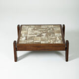 Ceramic and solid wood coffee table, 1960s