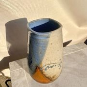Vintage 60s stoneware vase signed