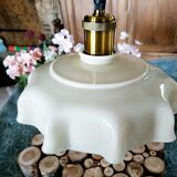 Beige draped brass glass suspension
