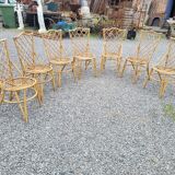 7 vintage rattan chairs