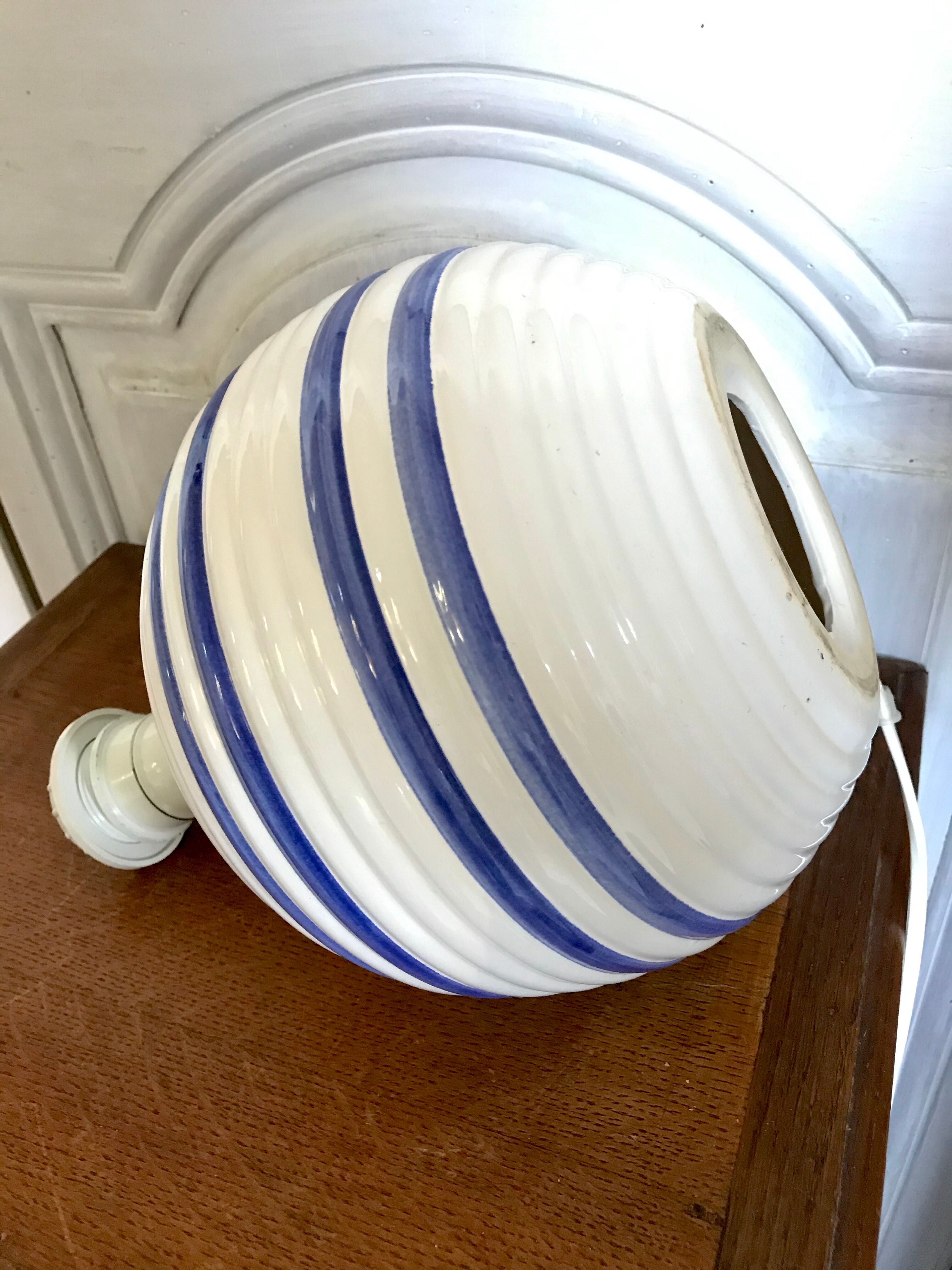 Vintage enamelled ceramic lamp base