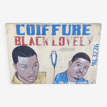 Panneau peint de coiffeur, Art Populaire d'Afrique