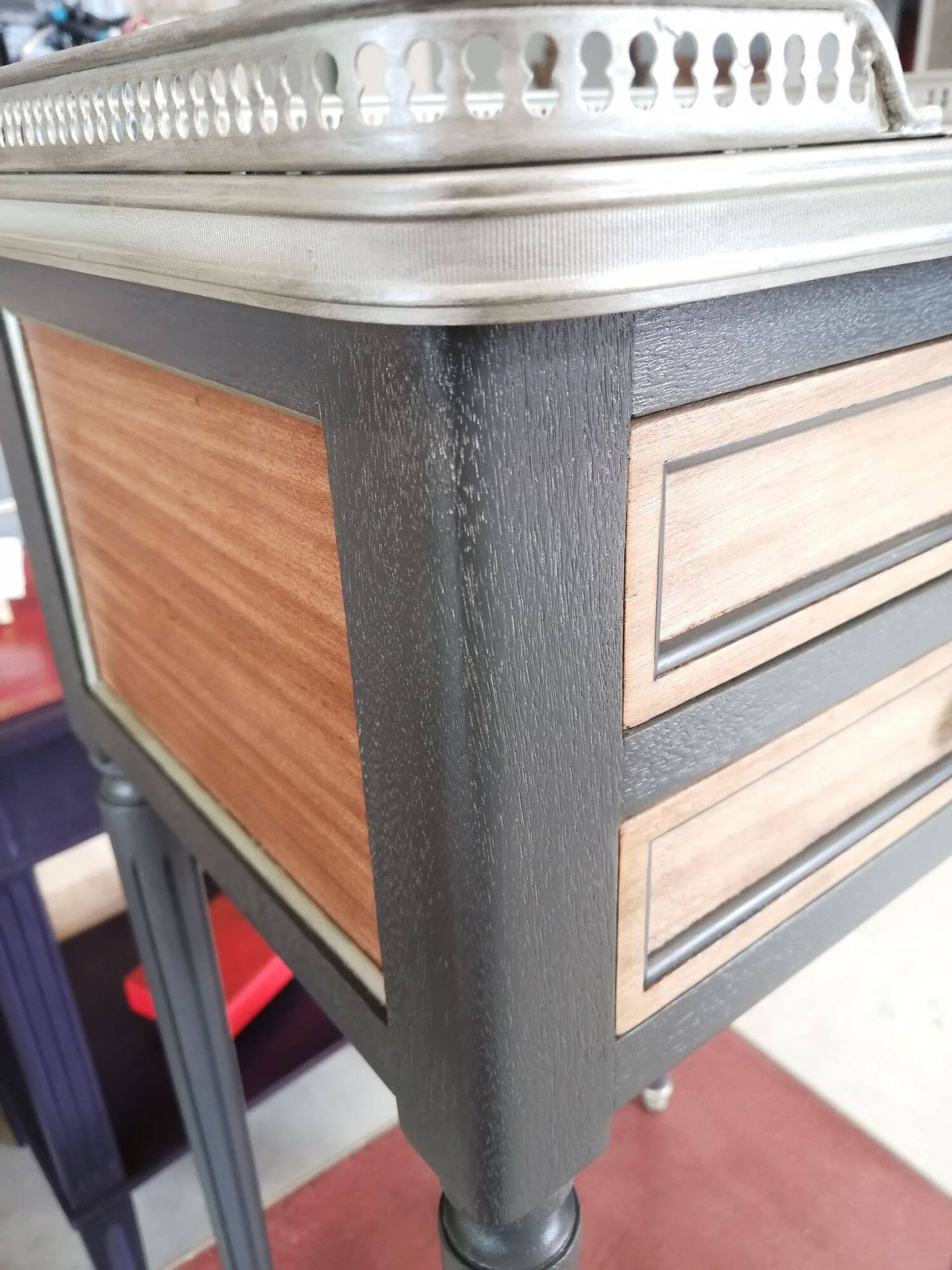 Antique Louis XVI style bedside table