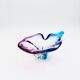 Murano Crystal Sommerso Organic Sculpture Bowl - Blue & Fuchsia