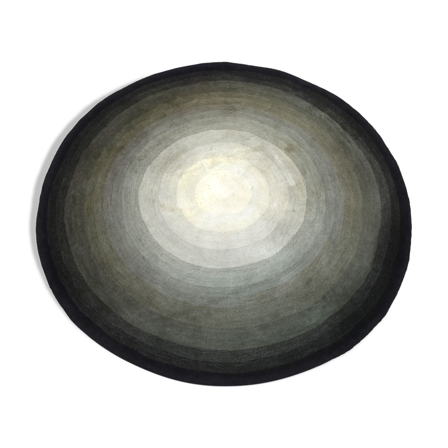 Serge Lesage blue grey vintage round carpet 70s