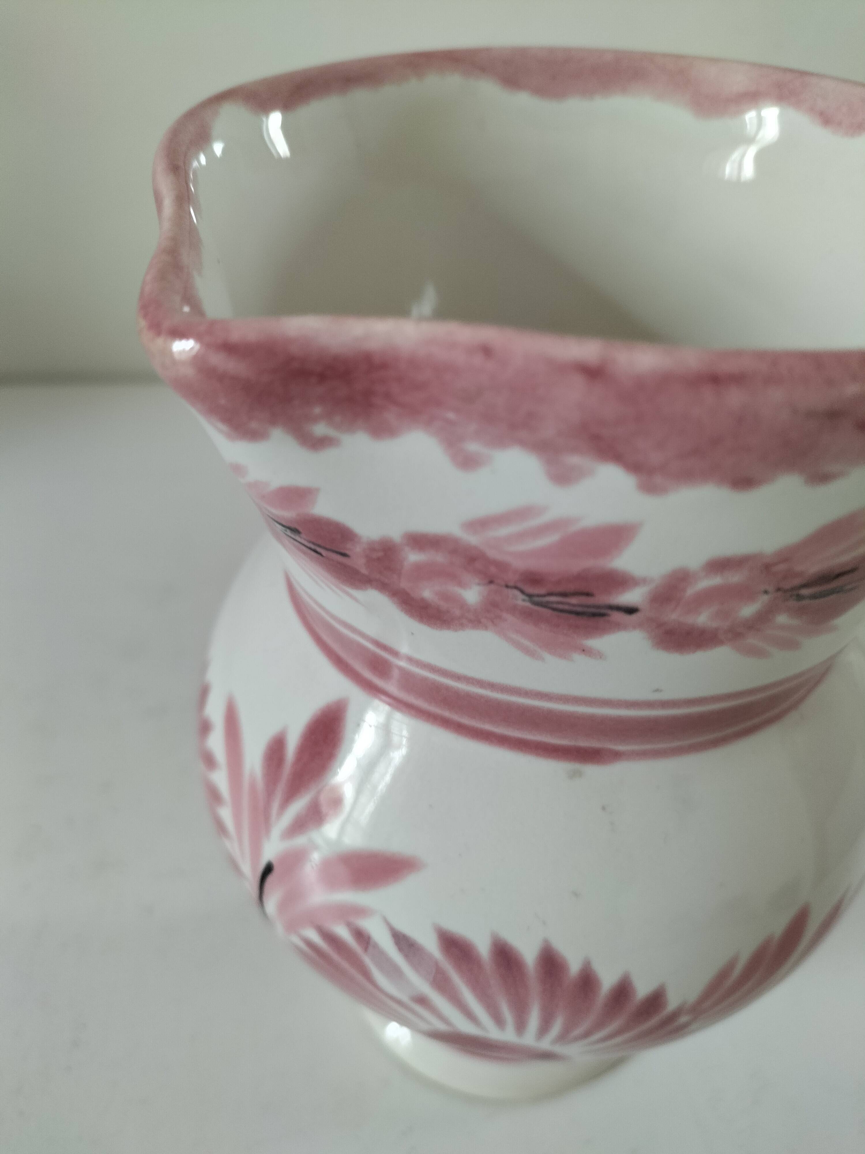 Henriot Quimper Camaïeu pink collection pitcher
