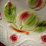 Antique slip plate - pear and apple