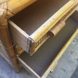Rattan & bambo dressing table and besdide