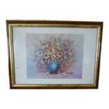 Cadre en bois de couleur doré marbré avec son verre 57, 50 x 42.50 cm