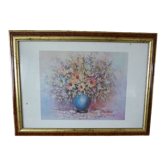 Frame in marbled gilded wood with glass 57.50 x 42.50 cm
