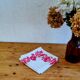 4 serviettes de table vintage blanches à fleurs roses