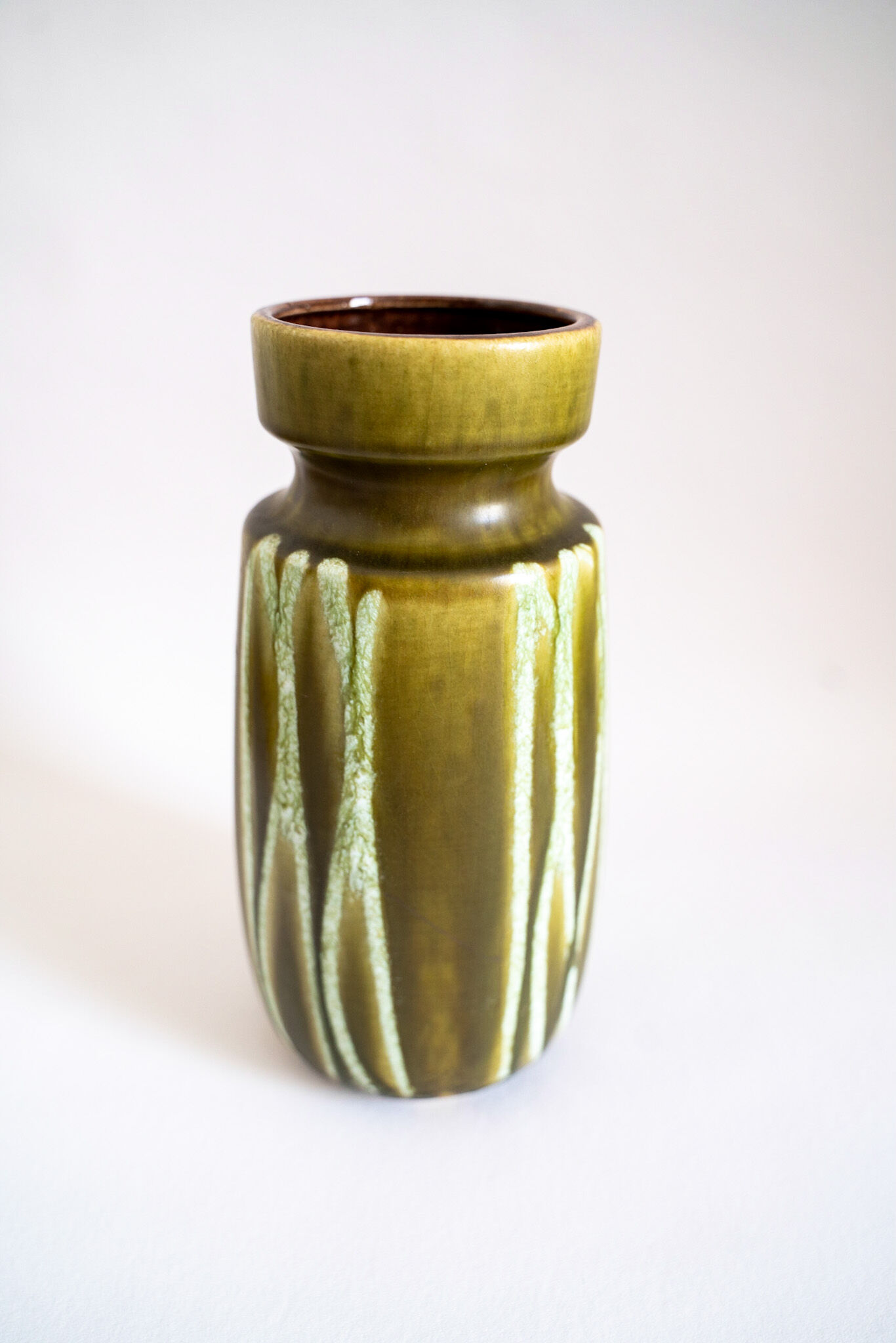 West Germany vintage green ceramic vase from West Germany, 50s