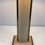 Table Lamp in Travertine and Gold Chrome, French Work, circa 1970