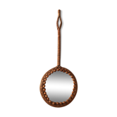 Miroir rotin vintage 16cm