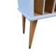 Vintage mint blue wooden display cabinet / storage system for vinyl records