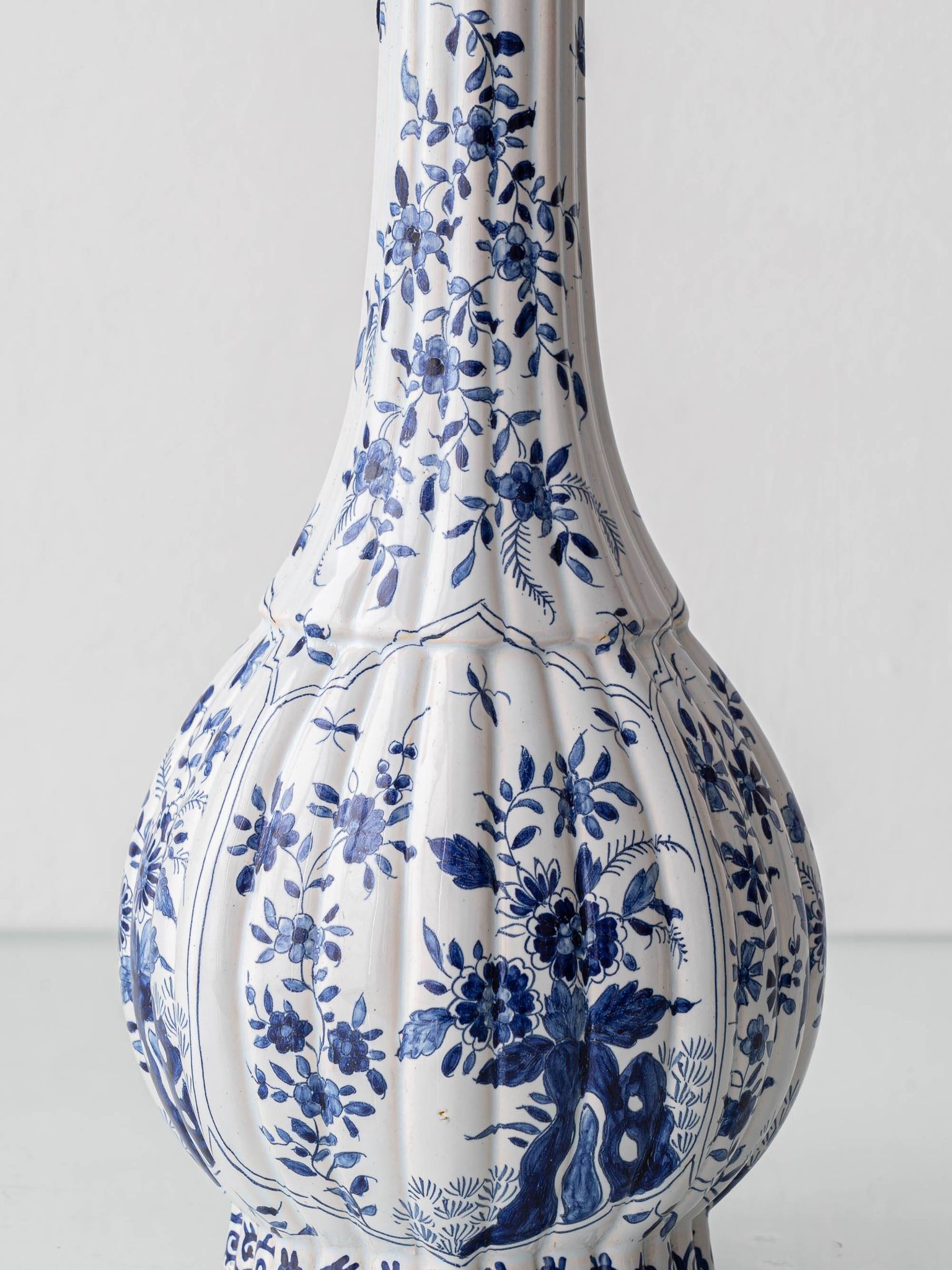 Antique Delft Style Blue and White Ceramic Table Lamp by Samson, circa 1880-1910