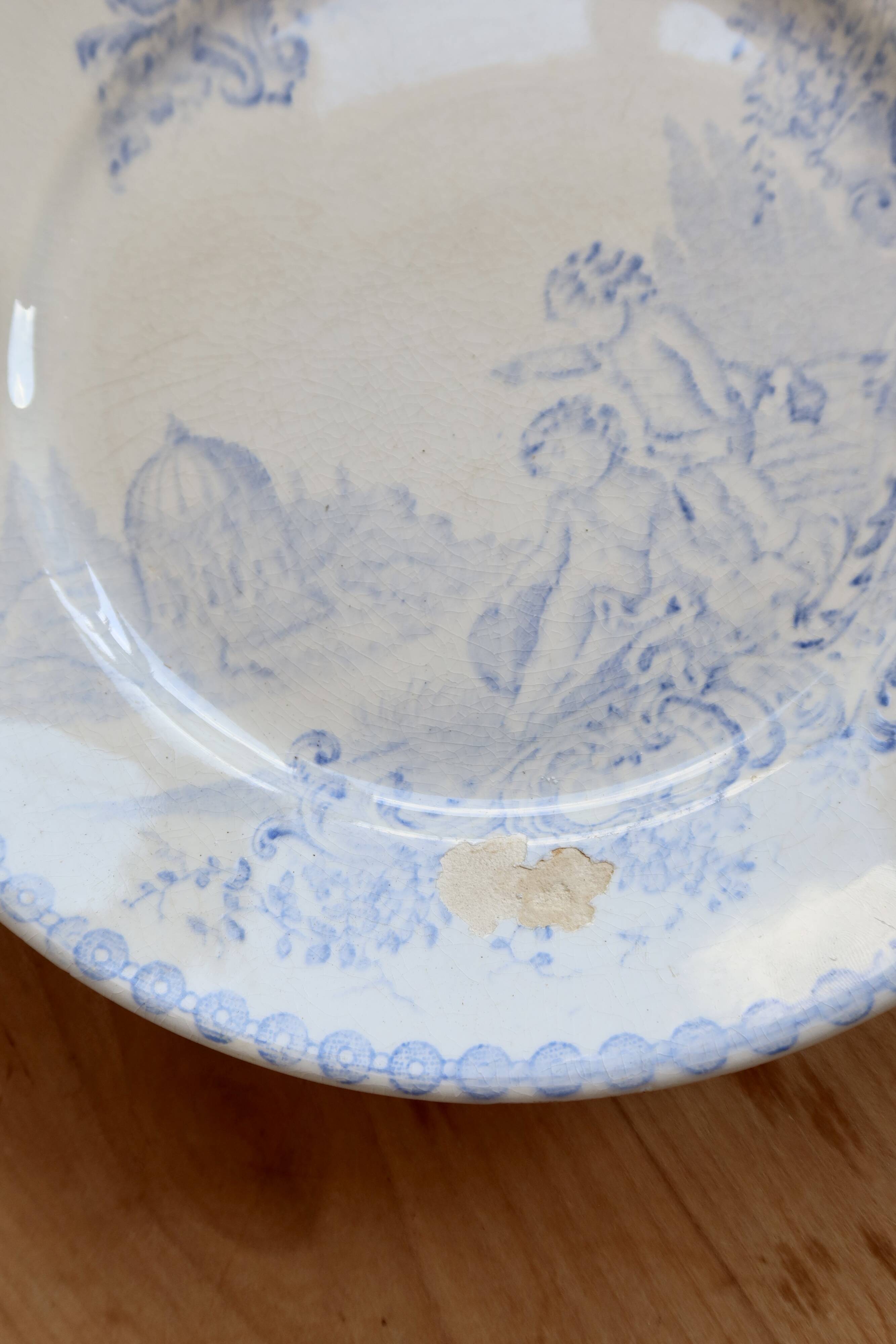 Antique dessert plate, ironstone, Saint-Amand – Trianon model