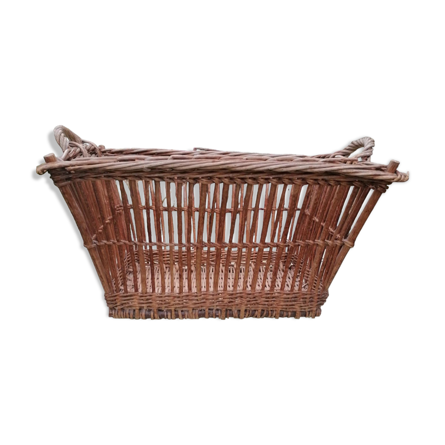 Antique wicker laundry basket