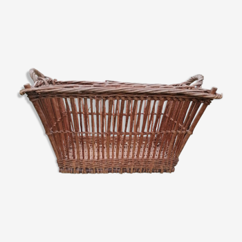 Antique wicker laundry basket