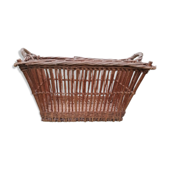 Antique wicker laundry basket