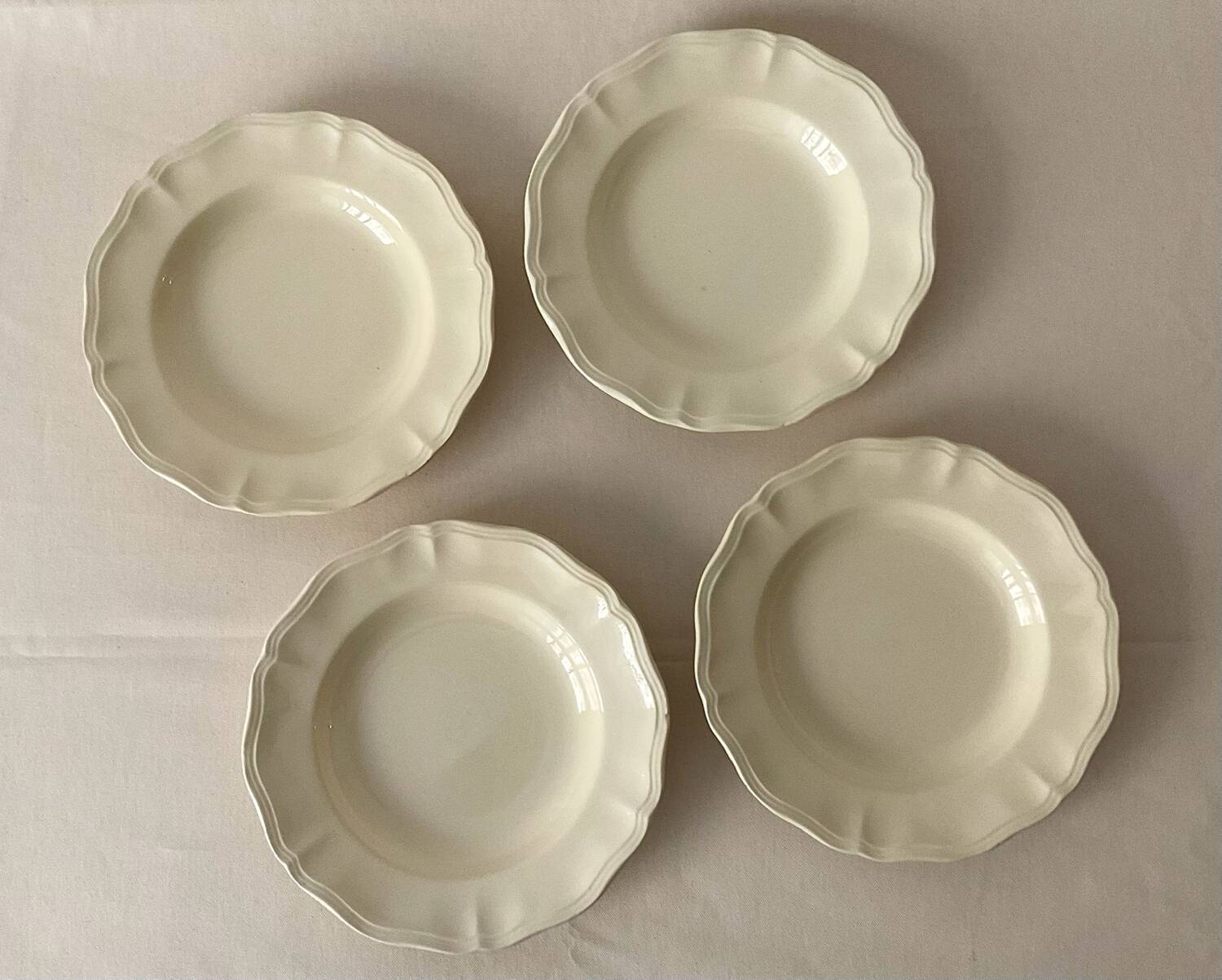 Antique Sarreguemines crockery – cream soup plates – set of 4