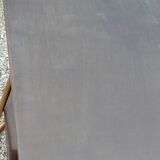 Vintage double wooden side table with copper base from the 50s