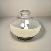 Large space age ufo table lamp in chrome metal, 1960s