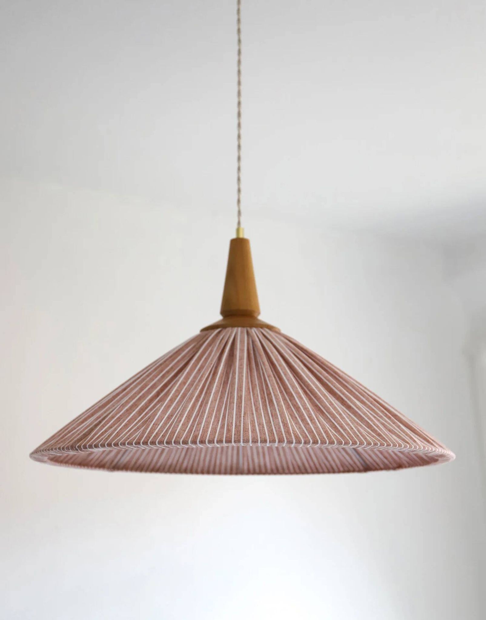 Suspension ELEONORE — 60 cm, lin et coton rayé terra