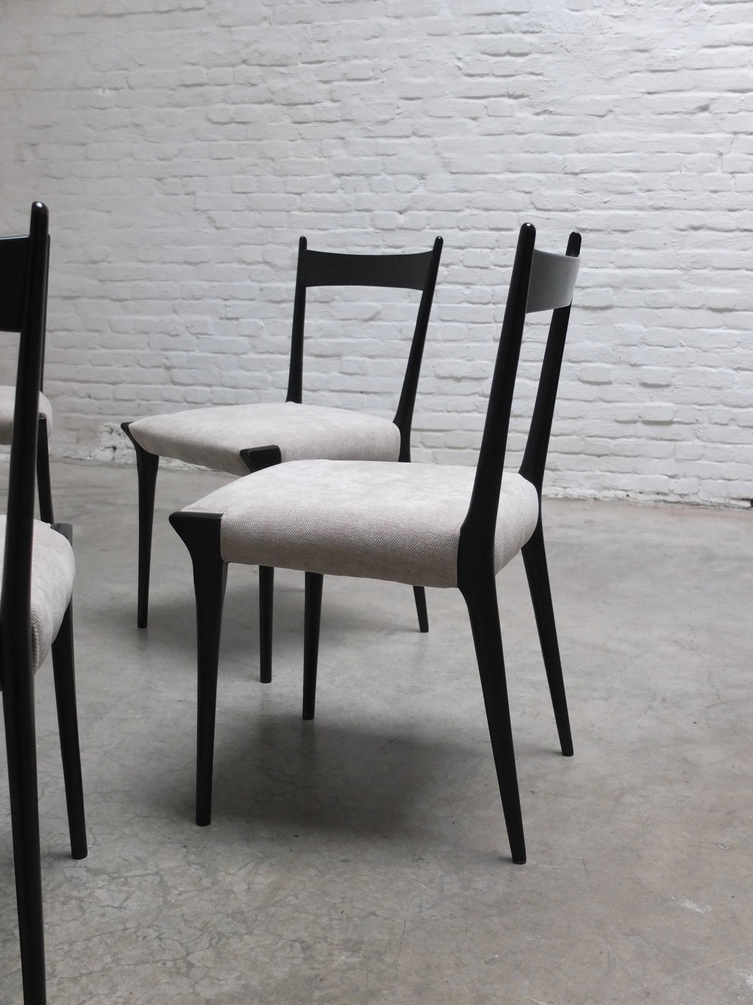 Rare set of 6 'S11' dining chairs by Alfred Hendrickx for Belform, 1950s