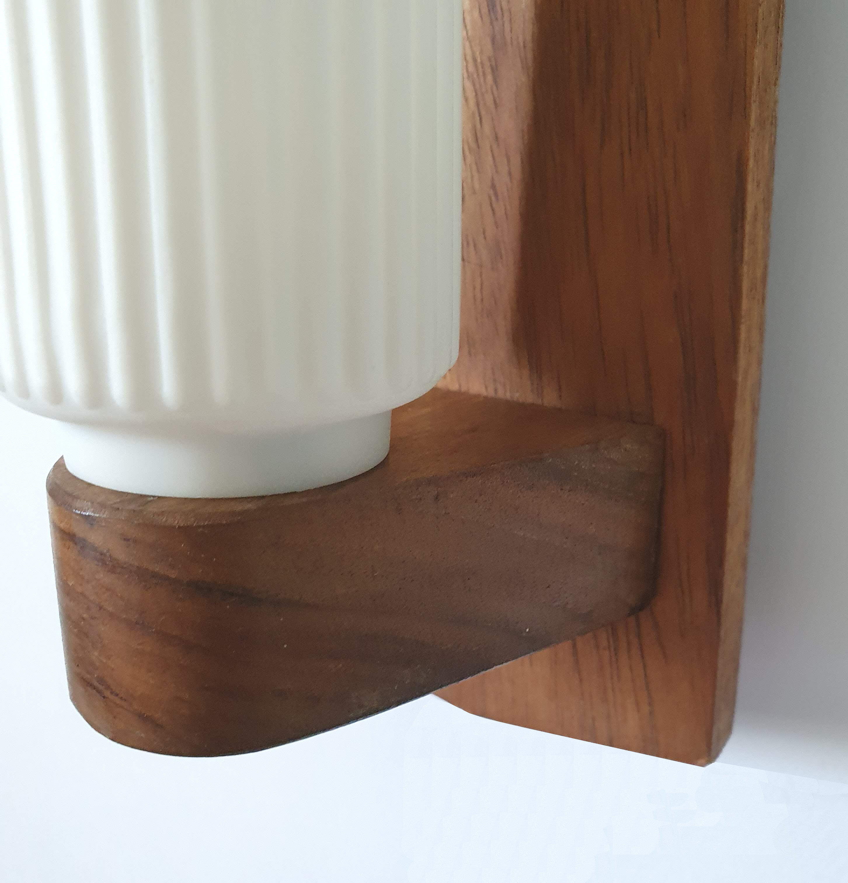 Scandinavian style teak wall lamp