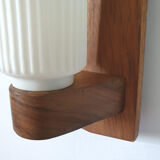 Scandinavian style teak wall lamp