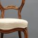 Antique Louis-Philippe chairs in walnut and fabric, Italy, 19th century.