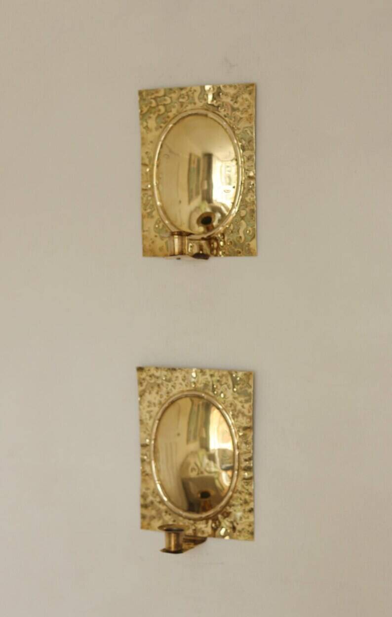 Pair of Swedish Brass Wall Sconces
