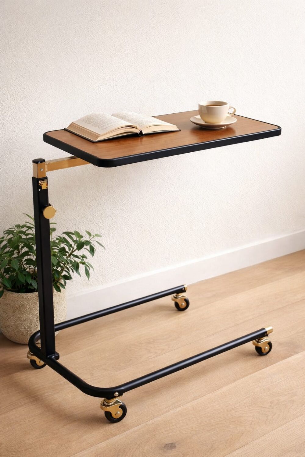 Adjustable rolling table in formica – Italian design by Damato – 1970s