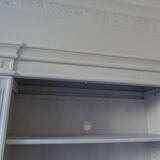 Pearl grey patinated bookcase