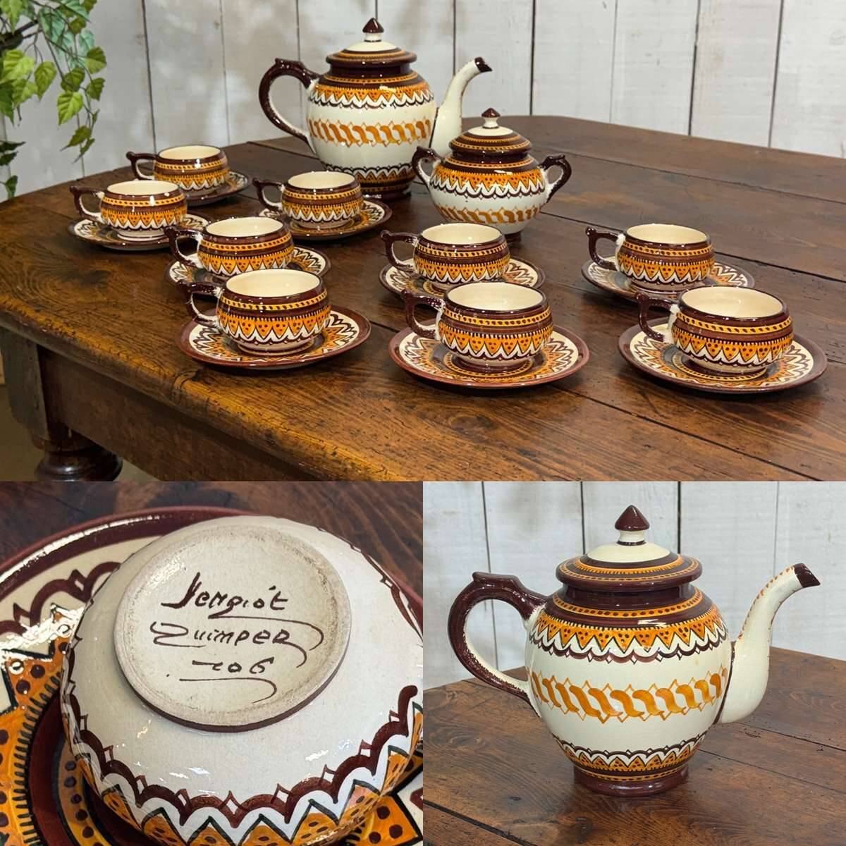 Quimper earthenware service from the 1930s-40s.