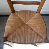 Straw and wood farm chair