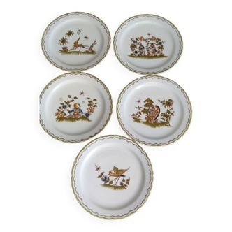 Set of 5 dessert plates from Gros Orme.