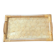 Plateau nacre et rotin vintage